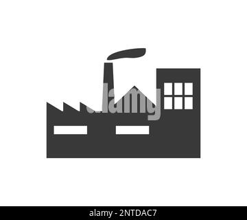 Factory vector icon logo design. Industry icon. Factory, manufacturing symbol. Industrial construction and commercial architecture  vector design. Stock Vector