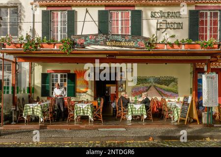 Restaurant, Restaurante Le Jardin, Rua D. Carlos I, Old Town, Funchal, Madeira, Portugal Stock Photo