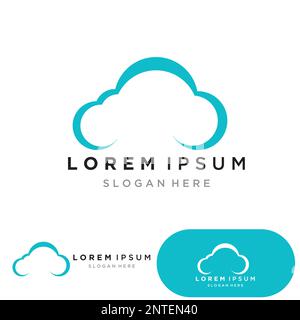 Cloud servers data logo and symbols icons Stock Vector