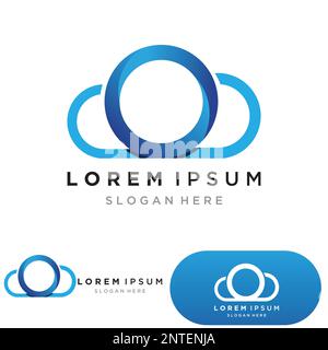 Cloud servers data logo and symbols icons Stock Vector