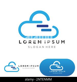 Cloud servers data logo and symbols icons Stock Vector