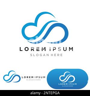 Cloud servers data logo and symbols icons Stock Vector