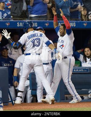 TORONTO, ON - MAY 9: Lourdes Gurriel Jr. #13 of the Toronto Blue