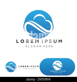 Cloud servers data logo and symbols icons Stock Vector