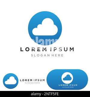 Cloud servers data logo and symbols icons Stock Vector