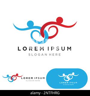 Community Logo Design Template for Teams or Groups.network and social icon design Stock Vector
