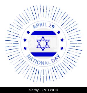 Israel national day badge. Independence from the British Mandate for Palestine. Celebrated on April 29. Stock Vector