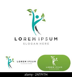 People leaf go green logo vector Stock Vector