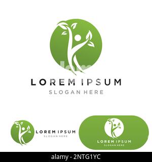 People leaf go green logo vector Stock Vector