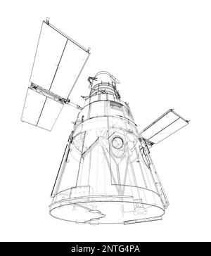 Hubble space telescope. Sattellite Stock Photo