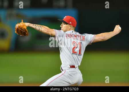 OAKLAND, CA - MAY 08: Oakland Athletics Infield Jurickson Profar (23) looks  down the baseline during the MLB game between the Cincinnati Reds and the  Oakland Athletics on May 8, 2019 at