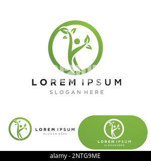 People leaf go green logo vector Stock Vector