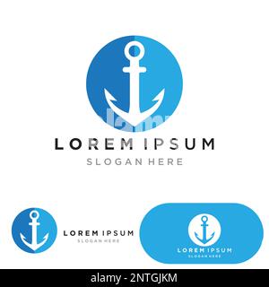 Anchor logo and symbol template icons app vector image Stock Vector
