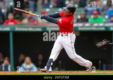 CLEVELAND, OH - MAY 11: James Karinchak (99) of the Cleveland Indians  celebrates after retiring the side in the eighth inning of a game against  the Ch Stock Photo - Alamy