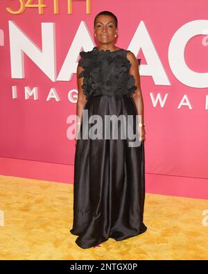 February 25, 2023, Pasadena, California, United States: Adjoa Andoh at the 54th NAACP Image Awards. (Credit Image: © Billy Bennight/ZUMA Press Wire) EDITORIAL USAGE ONLY! Not for Commercial USAGE! Stock Photo