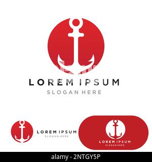 Anchor logo and symbol template icons app vector image Stock Vector