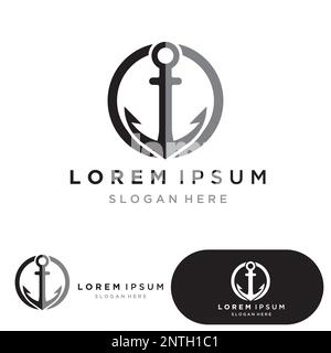 Anchor logo and symbol template icons app vector image Stock Vector