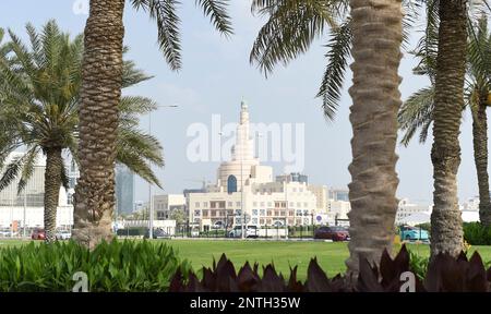 General overall view of the Museum of Islamic Art in Doha, Qatar, Friday, April 20, 2019. Doha will play host to the 2019 IAAF World Championships in Athletics and 2022 FIFA World Cup. (Jiro Mochizuki/Image of Sport via AP)