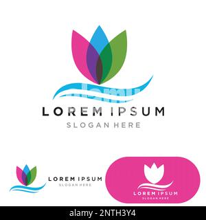 yoga logo design stock. human meditation in lotus flower vector ...