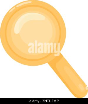 3d realistic cartoon vector gold magnifier icon. Document symbol Stock Vector