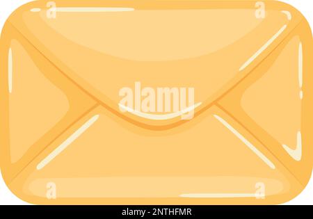 3d realistic cartoon vector gold mail envelope icon. Document symbol Stock Vector