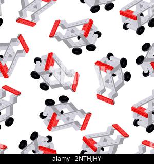 Random pattern from supermarket grocery carts. Vector clipart Stock Vector