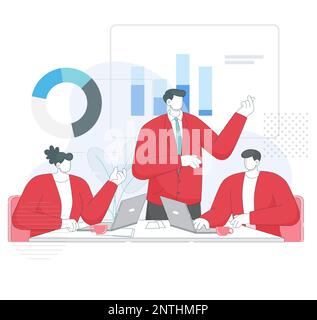 Business Meeting - Team Discussion - Stock Illustration as EPS 10 File Stock Vector