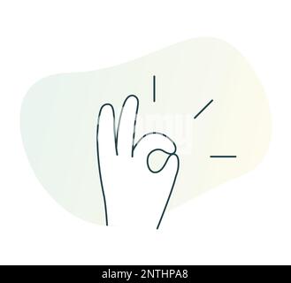 Human Hand - OK Gesture - Illustration as EPS 10 File Stock Vector