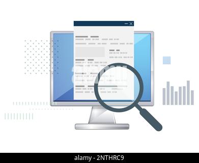 Document Tracing and Analysis Concept - Illustration as EPS 10 File Stock Vector