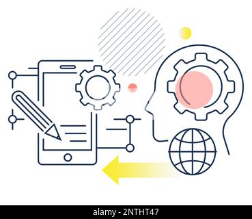 Mobile Application Design and Development - Illustration  as EPS 10 File Stock Vector
