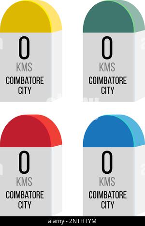 Coimbatore City - Destination Milestone -  Icon Illustration as EPS 10 File Stock Vector