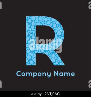 Letter R Bubbles Vector. Blue Bubble Design Vector Illustration. Letter vector design template elements for your application or corporate identity. Stock Vector