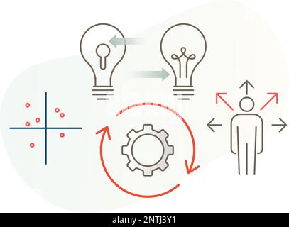 Unlock Creative Potential using AI and Machine Learning Models - Stock Illustration as EPS 10 File Stock Vector