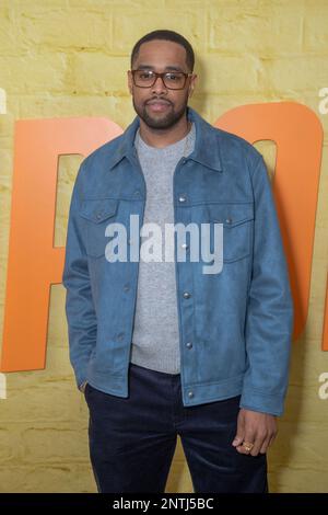 NEW YORK, NEW YORK - FEBRUARY 27: Brawley 'Cheese' Chisholm of Harlem Globetrotters attends the premiere of 'Champions' at AMC Lincoln Square Theater on February 27, 2023 in New York City. Stock Photo