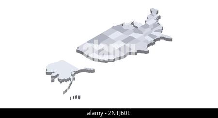 washington state Isometric map and USA national flag 3D isometric shape ...
