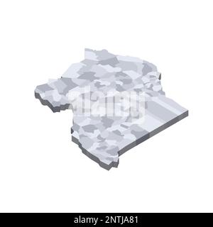 3d isometric Map of Uganda with national flag. Vector Illustration ...