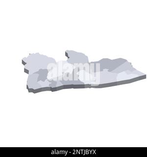 3d isometric Map of Liberia with national flag. Vector Illustration ...