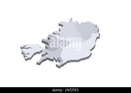 Vector blank map of Iceland with regions and administrative divisions ...