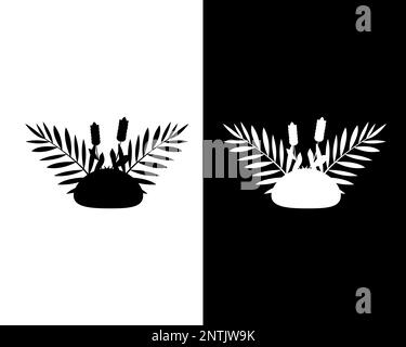 A group of black and white silhouettes for the Holiday Holy Week for your designs. Religious postcard and symbols. Vector illustration Stock Vector