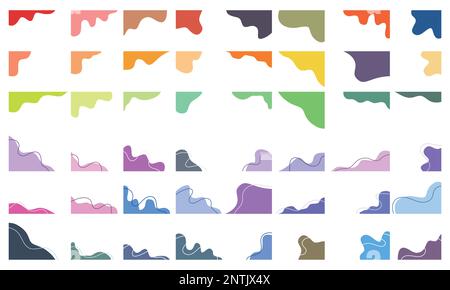 Side abstract shape elements set collection vector illustration for your company or brand Stock Vector