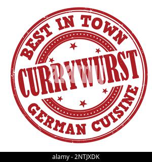 Currywurst grunge rubber stamp on white background, vector illustration Stock Vector