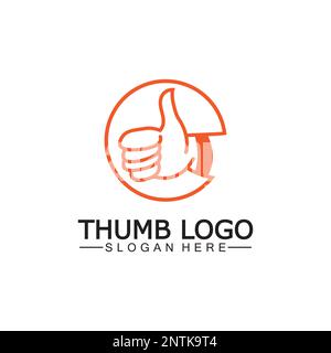 Thumb up concept logo template.Good symbol for your web site design, logo, app,Vector illustration. Stock Vector
