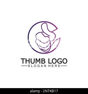 Thumb up concept logo template.Good symbol for your web site design, logo, app,Vector illustration. Stock Vector