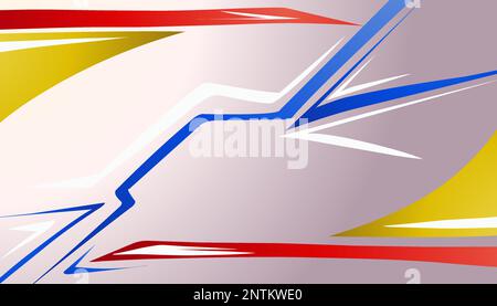 Abstract modern landscape background in red, blue, white, yellow. Perfect for website wallpapers, posters, banners, advertisements Stock Vector