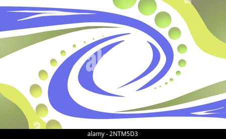 Modern Abstract background in yellow, blue spiral and yellow bubbles. Perfect for website wallpapers, posters, banners, advertisements Stock Vector