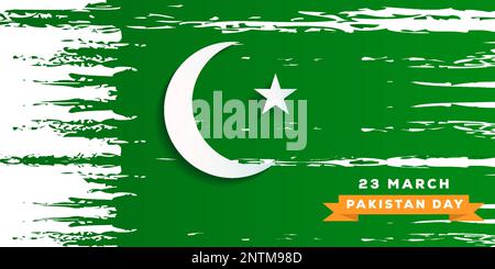 pakistan day horizontal banner concept design Stock Vector