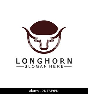 Long horn logo template vector illustration design Stock Vector