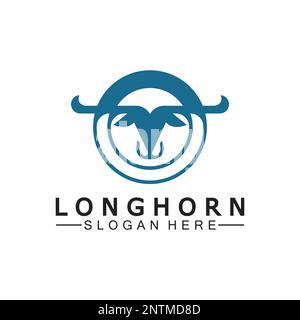 Long horn logo template vector illustration design Stock Vector
