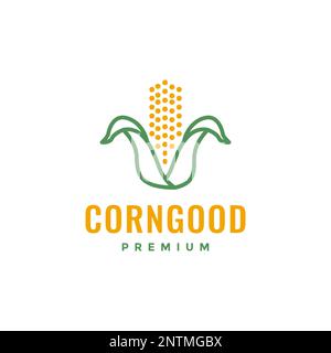 agriculture farmer field corn fresh food sweet minimal logo design vector icon illustration Stock Vector