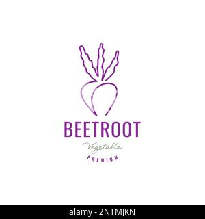 vegetable cooking beetroot fresh lines art minimal logo design icon vector illustration Stock Vector